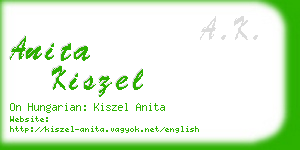 anita kiszel business card